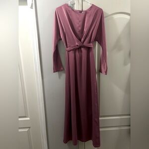 Elegant Pink Long Sleeve Dress